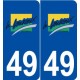 49 Le Louroux-Béconnais logo autocollant plaque stickers ville