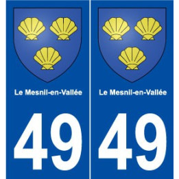 49 Le Mesnil-en-Vallée blason autocollant plaque stickers ville