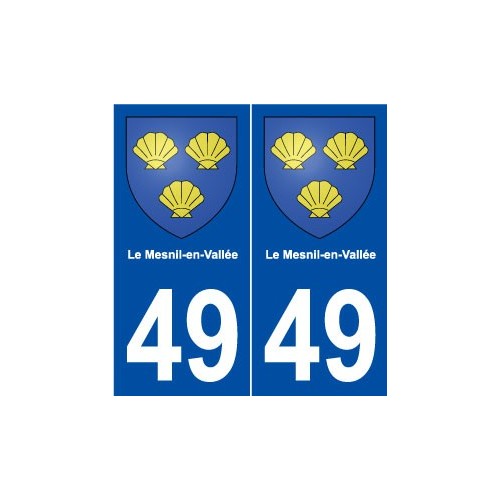 49 Le Mesnil-en-Vallée blason autocollant plaque stickers ville