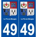 49 Le Pin-en-Mauges blason autocollant plaque stickers ville