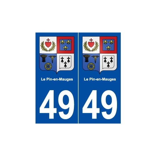 49 Le Pin-en-Mauges blason autocollant plaque stickers ville