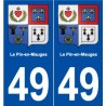 49 Le Pin-en-Mauges blason autocollant plaque stickers ville