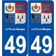 49 Le Pin-en-Mauges blason autocollant plaque stickers ville
