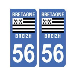 56 Morbihan autocollant plaque