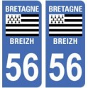 56 Morbihan autocollant plaque