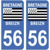 56 Morbihan autocollant plaque
