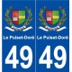 49 Le Puiset-Doré blason autocollant plaque stickers ville