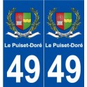 49 Le Puiset-Doré blason autocollant plaque stickers ville
