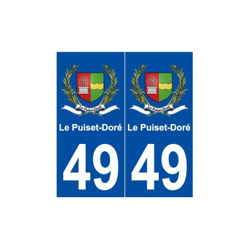 49 Le Puiset-Doré blason autocollant plaque stickers ville