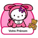 Autocollant Sticker personnalisé Hello Kitty prénom logo 3