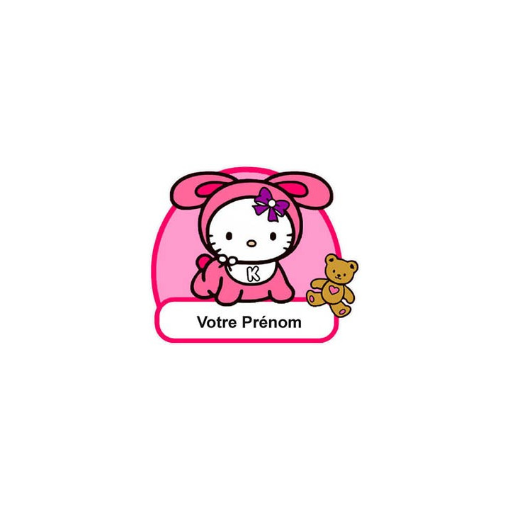Autocollant Sticker personnalisé Hello Kitty prénom logo 3