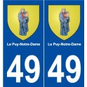 49 Le Puy-Notre-Dame blason autocollant plaque stickers ville