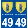 49 Le Puy-Notre-Dame blason autocollant plaque stickers ville