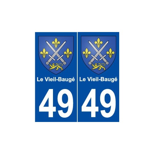 49 Le Vieil-Baugé blason autocollant plaque stickers ville