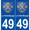 49 Le Vieil-Baugé blason autocollant plaque stickers ville