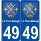 49 Le Vieil-Baugé blason autocollant plaque stickers ville