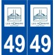 49 Les Rosiers sur Loire logo autocollant plaque stickers ville