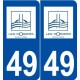 49 Les Rosiers sur Loire logo autocollant plaque stickers ville
