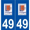 49 Lézigné logo autocollant plaque stickers ville