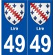 49 Liré blason autocollant plaque stickers ville
