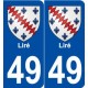 49 Liré blason autocollant plaque stickers ville