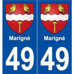 49 Marigné blason autocollant plaque stickers ville
