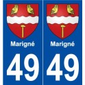 49 Marigné blason autocollant plaque stickers ville