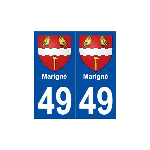49 Marigné blason autocollant plaque stickers ville