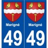 49 Marigné blason autocollant plaque stickers ville