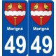 49 Marigné blason autocollant plaque stickers ville