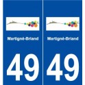 49 Martigné-Briand blason autocollant plaque stickers ville