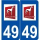 49 Maulévrier logo autocollant plaque stickers ville