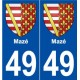 49 Mazé blason autocollant plaque stickers ville