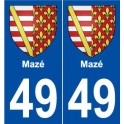49 Mazé blason autocollant plaque stickers ville