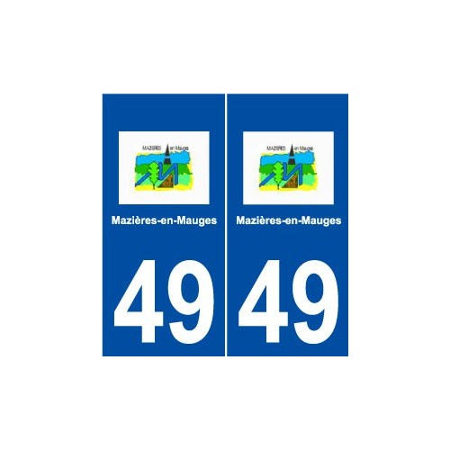 49 Mazières-en-Mauges logo autocollant plaque stickers ville