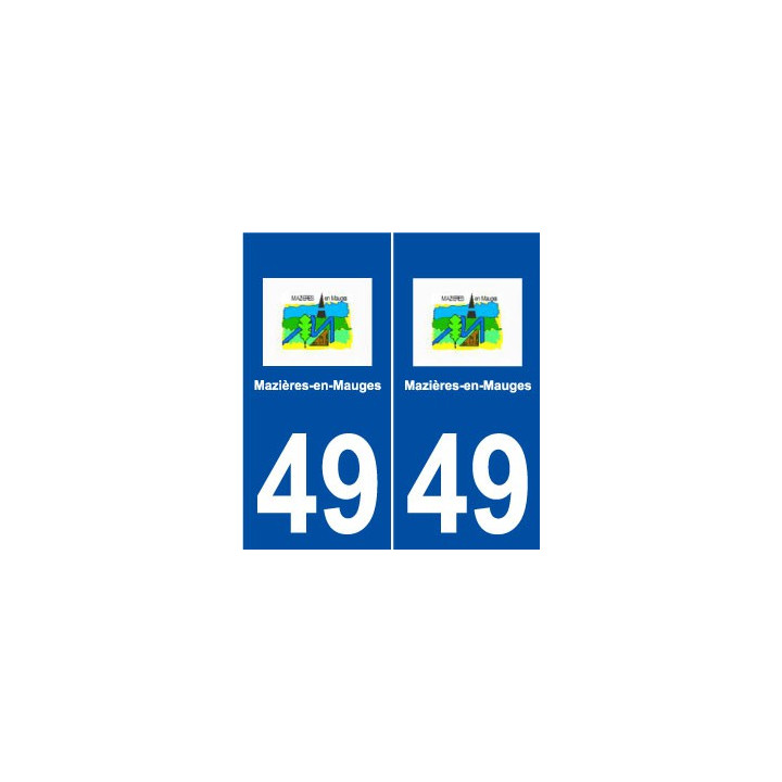 49 Mazières-en-Mauges logo autocollant plaque stickers ville
