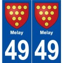 49 Melay blason autocollant plaque stickers ville