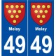 49 Melay blason autocollant plaque stickers ville