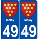 49 Melay blason autocollant plaque stickers ville