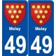 49 Melay blason autocollant plaque stickers ville