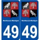 49 Montfaucon-Montigné blason autocollant plaque stickers ville