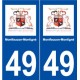 49 Montfaucon-Montigné logo autocollant plaque stickers ville