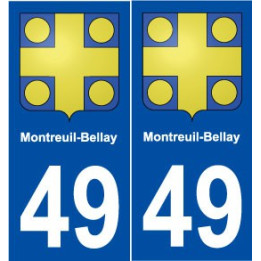 49 Montreuil-Bellay blason autocollant plaque stickers ville