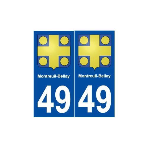 49 Montreuil-Bellay blason autocollant plaque stickers ville