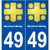 49 Montreuil-Bellay blason autocollant plaque stickers ville