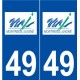 49 Montreuil-Juigné logo autocollant plaque stickers ville