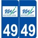 49 Montreuil-Juigné logo autocollant plaque stickers ville