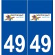 49 Montrevault logo autocollant plaque stickers ville