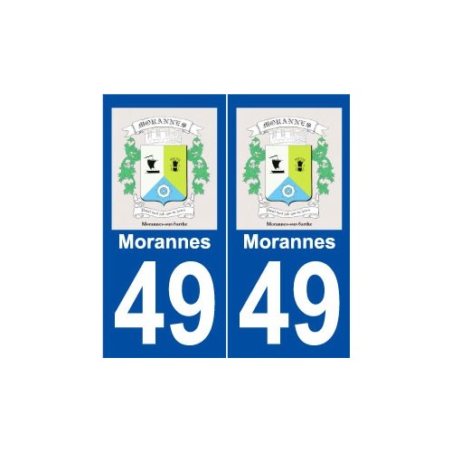 49 Morannes logo autocollant plaque stickers ville