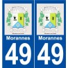 49 Morannes logo autocollant plaque stickers ville